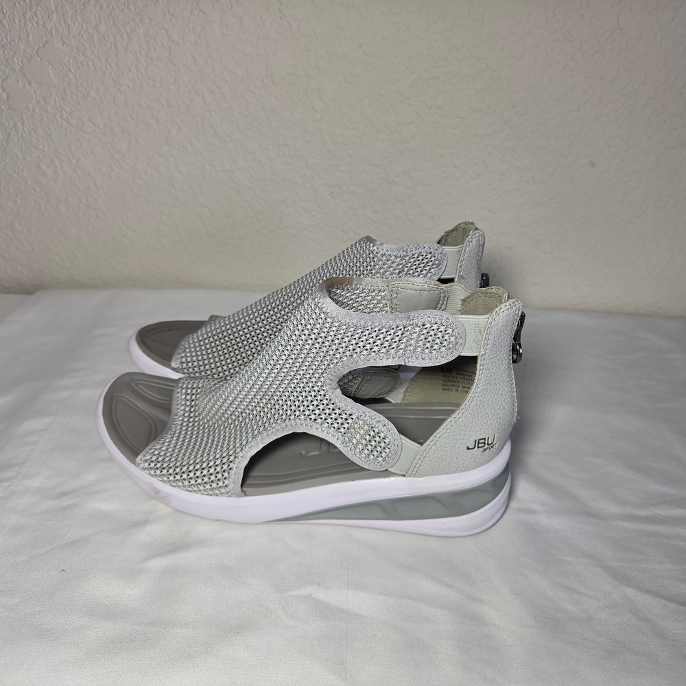 JBU by Jambu Nadine High Grey Mesh Sport Wedge Sandals Womens 6M B9NDH85